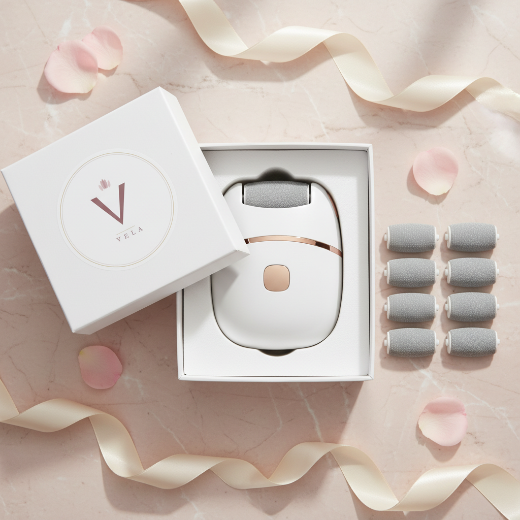 Vela Foot Scrubber Flat Lay